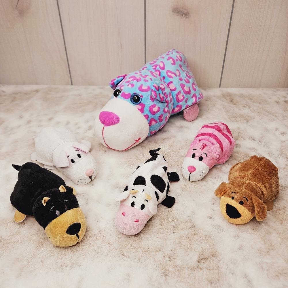 FlipaZoo Kitty/Pebbles Puppy Reversible Stuffed  Animal Dog Cat Sequin +5 Gift